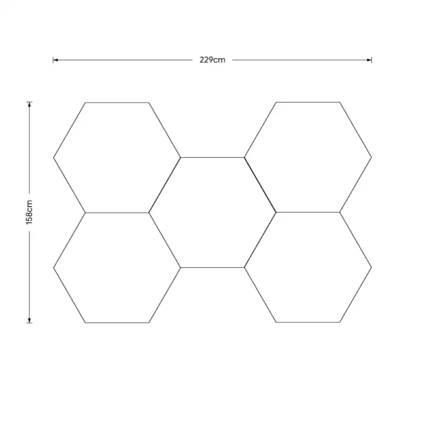 Φωτιστικό οροφής LED HEXAGON 5 192W 6500K με λευκό σώμα - Image 2