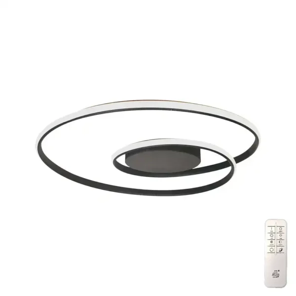 Φωτιστικό οροφής LED 48W CCT dimmable με μαύρο σώμα & χειριστήριο