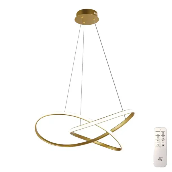 Κρεμαστό φωτιστικό LED 48W CCT dimmable με χρυσό σώμα & χειριστήριο
