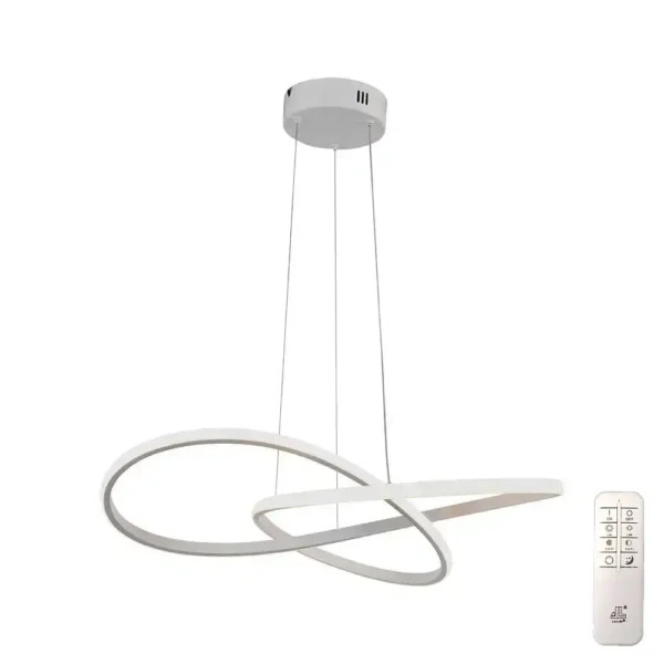 Κρεμαστό φωτιστικό LED 48W CCT dimmable με λευκό σώμα & χειριστήριο