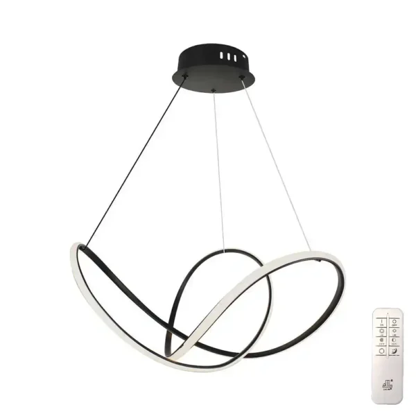 Κρεμαστό φωτιστικό LED 48W CCT dimmable με μαύρο σώμα & χειριστήριο