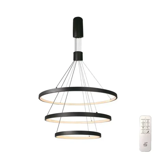 Κρεμαστό φωτιστικό LED 100W CCT dimmable με μαύρο σώμα & χειριστήριο