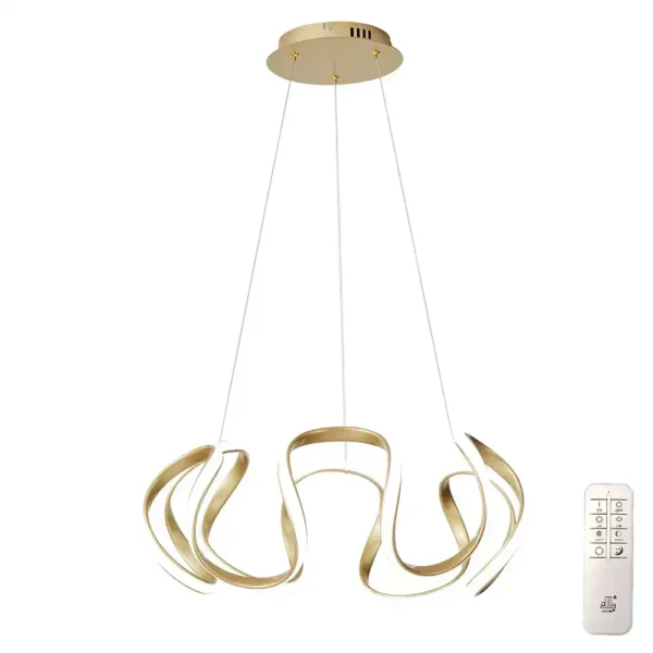 Φωτιστικό οροφής LED 40W CCT dimmable με χρυσαφί σώμα & χειριστήριο