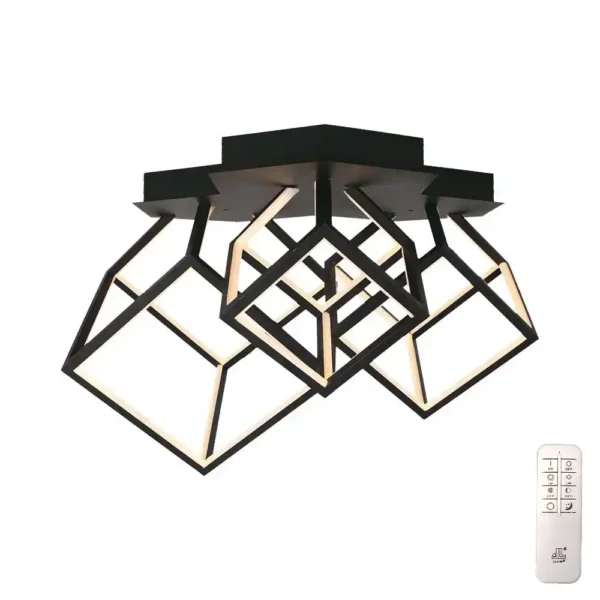 Φωτιστικό οροφής LED 46W CCT dimmable με μαύρο σώμα & χειριστήριο