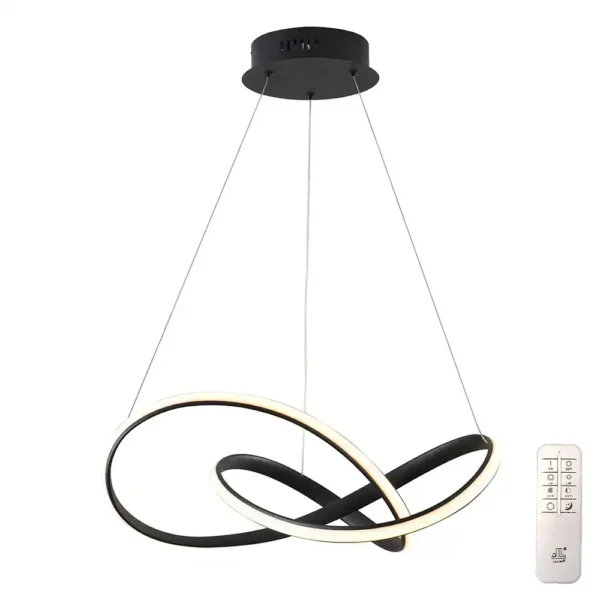 Κρεμαστό φωτιστικό LED 40W CCT dimmable με μαύρο σώμα & χειριστήριο
