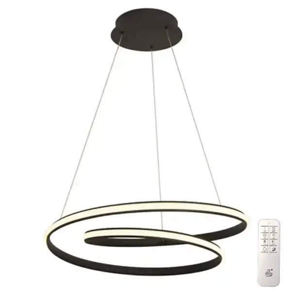 Κρεμαστό φωτιστικό LED 40W CCT dimmable με μαύρο σώμα & χειριστήριο
