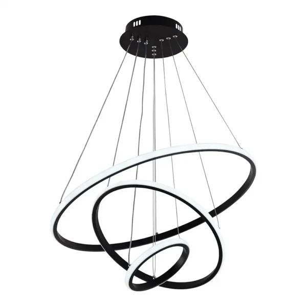 Κρεμαστό φωτιστικό οροφής LED 78W CCT με μαύρο σώμα & χειριστήριο dimmable